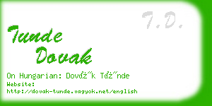 tunde dovak business card